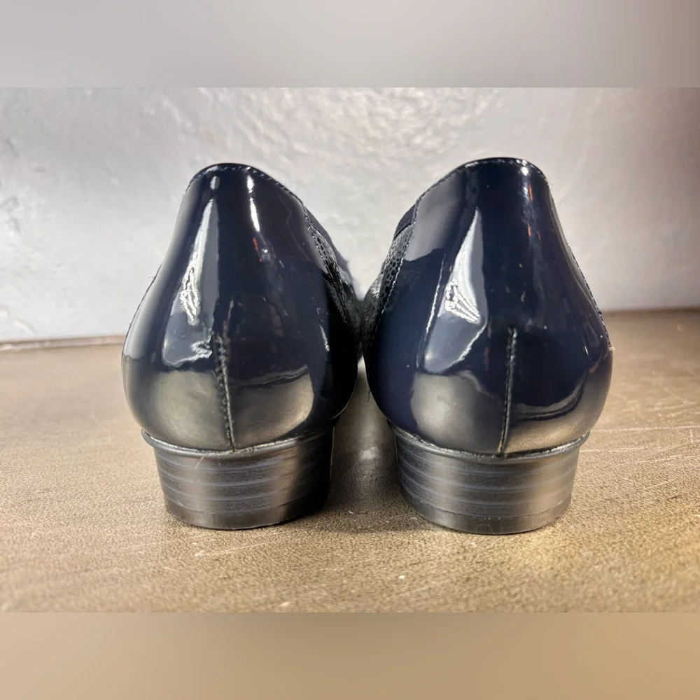 Hotter Women's Dark Blue Trinity Ballet Flats with Bow Detail - Picture 6 of 11